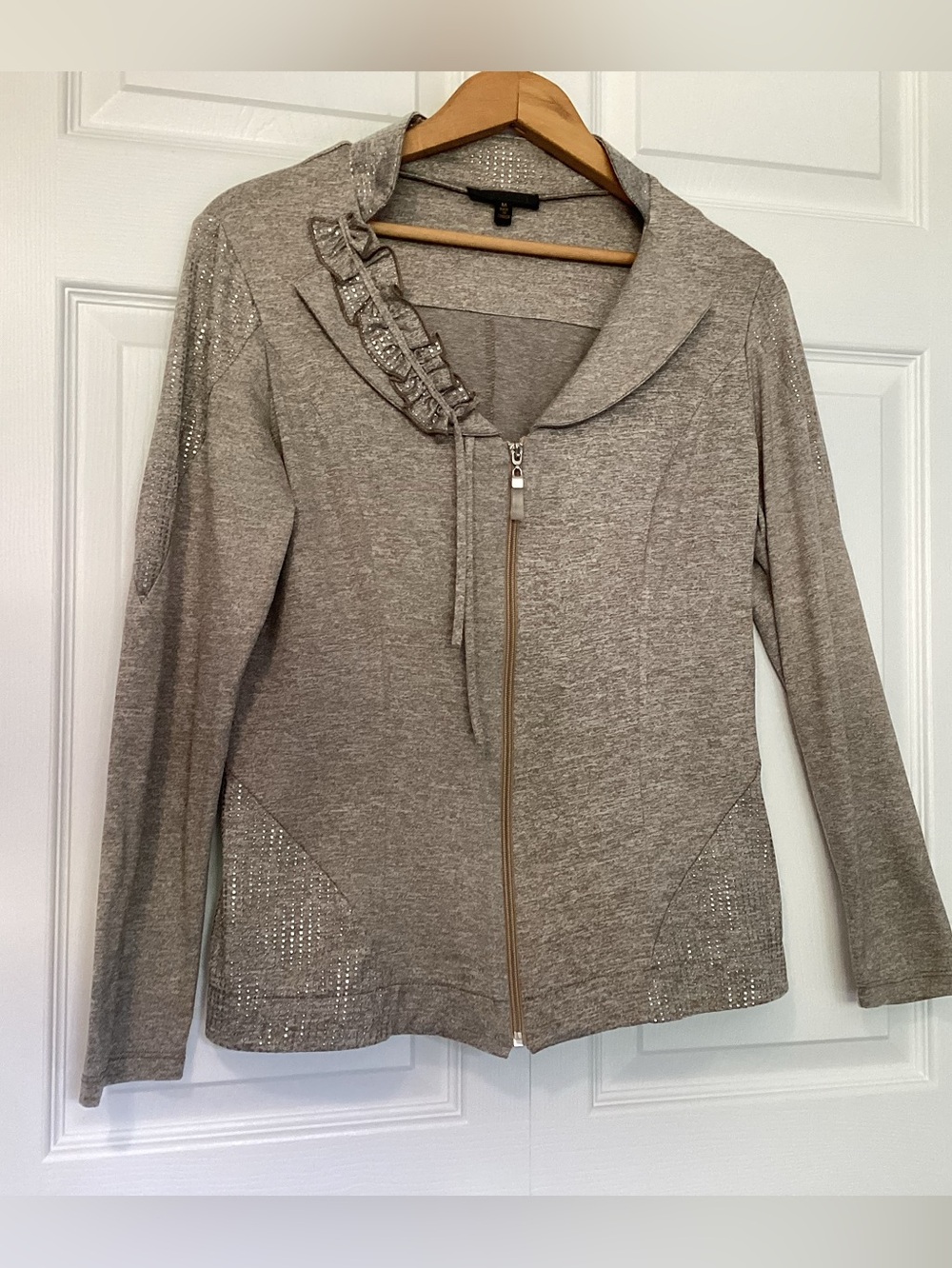 Picadilly zippered beige sweater size M.